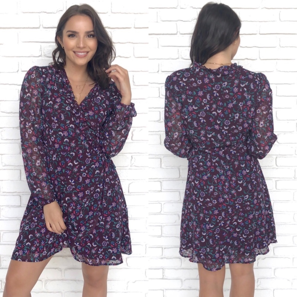 *SOLD* NWT Francesca’s purple wrap dress